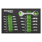 Stubby Combination Ratchet Spanner Set in EVA Foam Tray 12pc S0633