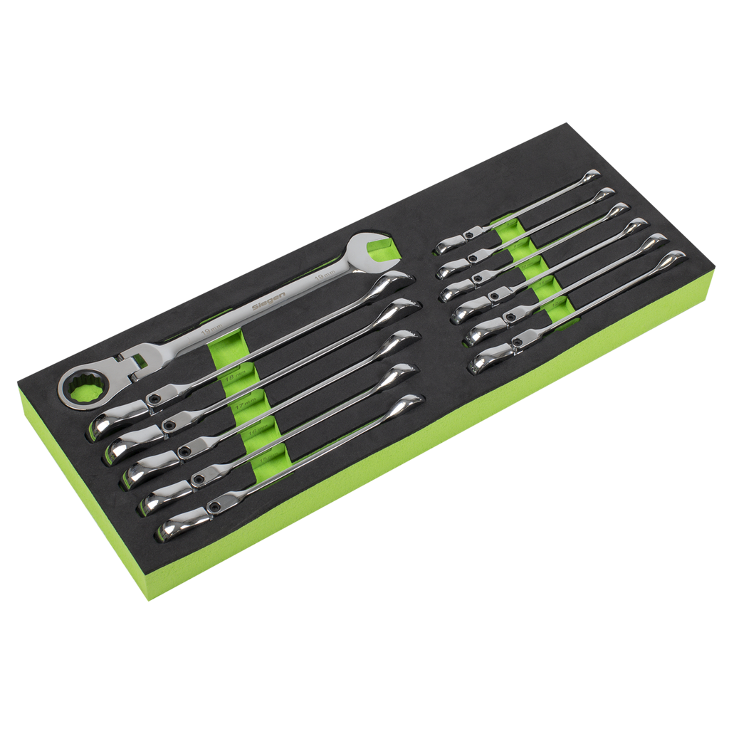 Flexi-Head Combination Ratchet Spanner Set 12pc S0635