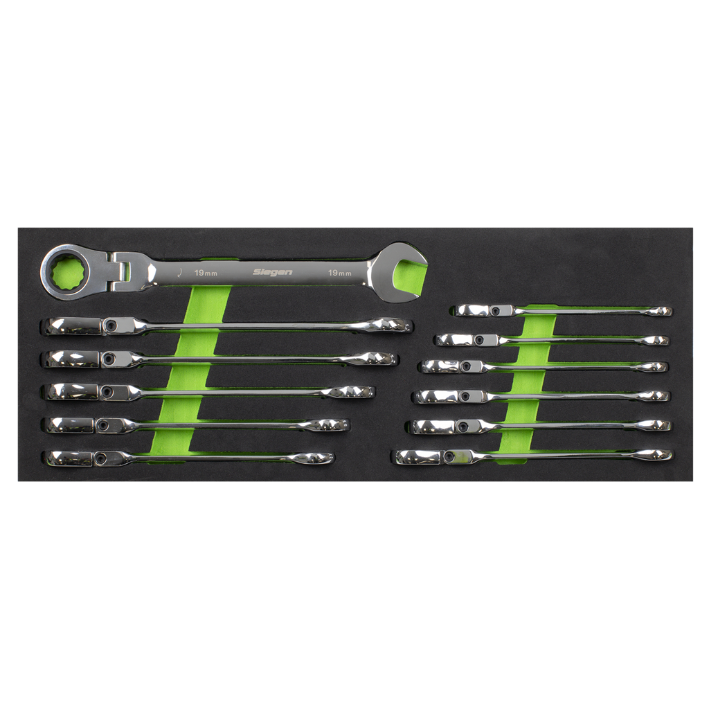 Flexi-Head Combination Ratchet Spanner Set 12pc S0635