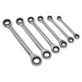 Double End Ratchet Ring Spanner Set 6pc S0636