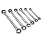 Double End Ratchet Ring Spanner Set 6pc S0636