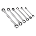 Double End Ratchet Ring Spanner Set 6pc S0636