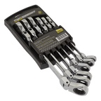 Flexi-Head Double End Ratchet Ring Spanner Set 6pc S0806
