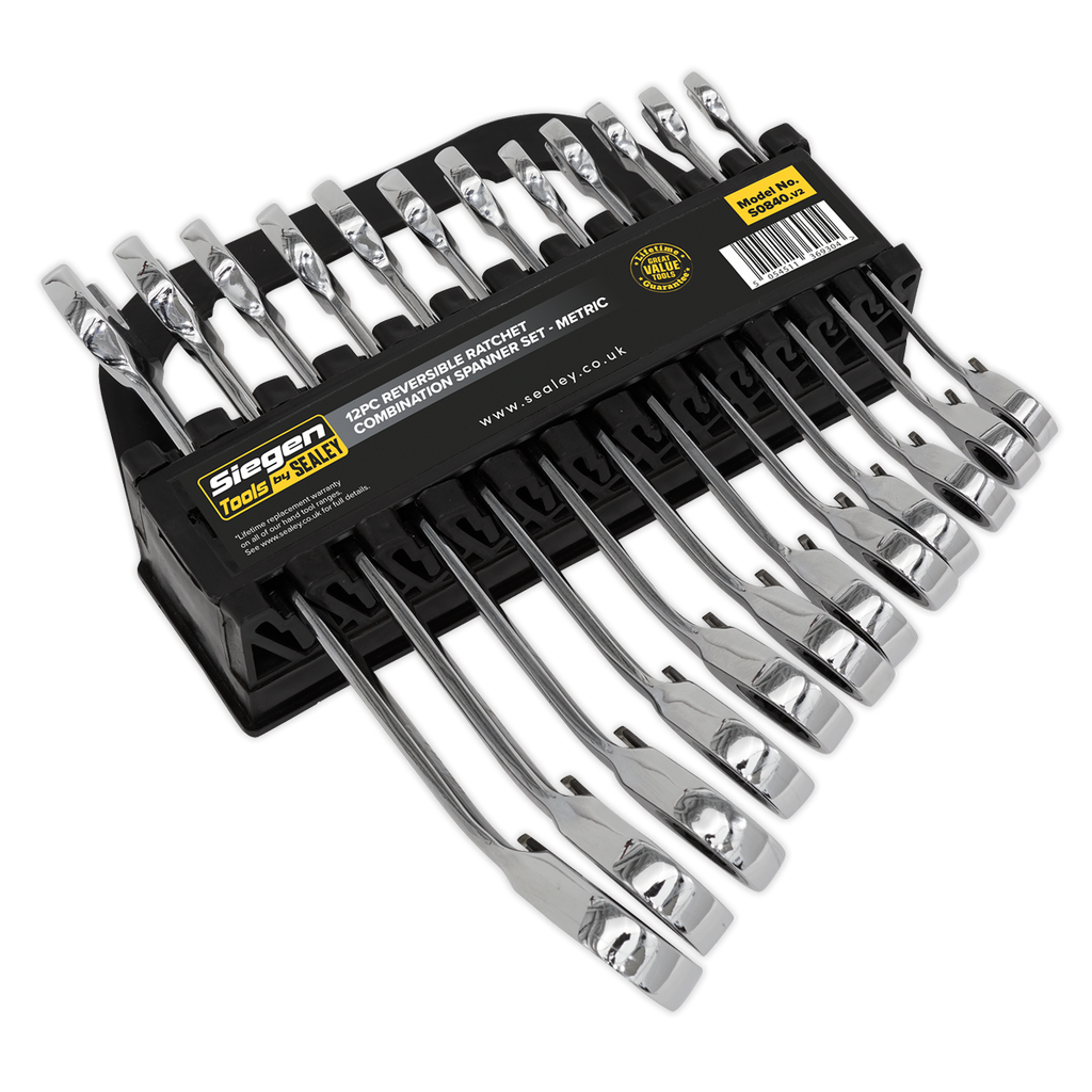 Reversible Combination Ratchet Spanner Set 12pc S0840
