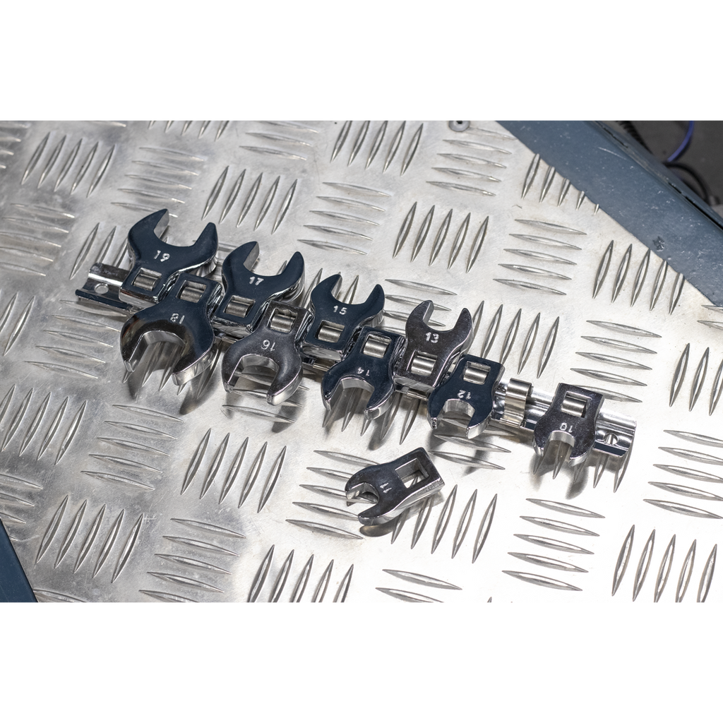 Crow's Foot Open-End Spanner Set 3/8"Sq Drive 10pc S0866