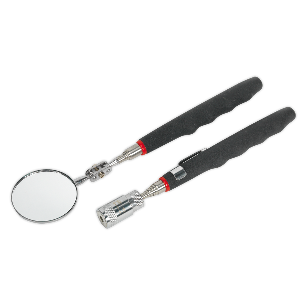 Telescopic Magnetic LED Pick-Up Tool & Inspection Mirror Set 2pc S0941