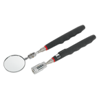 Telescopic Magnetic LED Pick-Up Tool & Inspection Mirror Set 2pc S0941