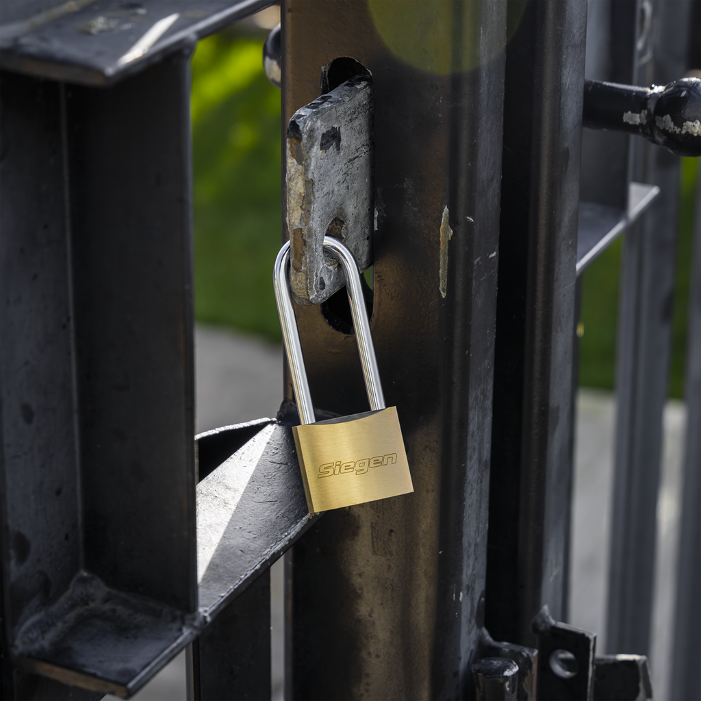 Brass Body Padlock with Brass Cylinder Long Shackle 40mm S0989