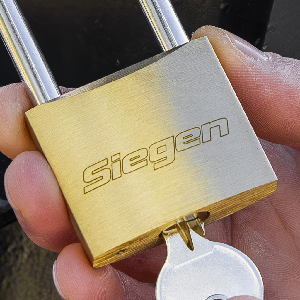 Brass Body Padlock with Brass Cylinder Long Shackle 40mm S0989