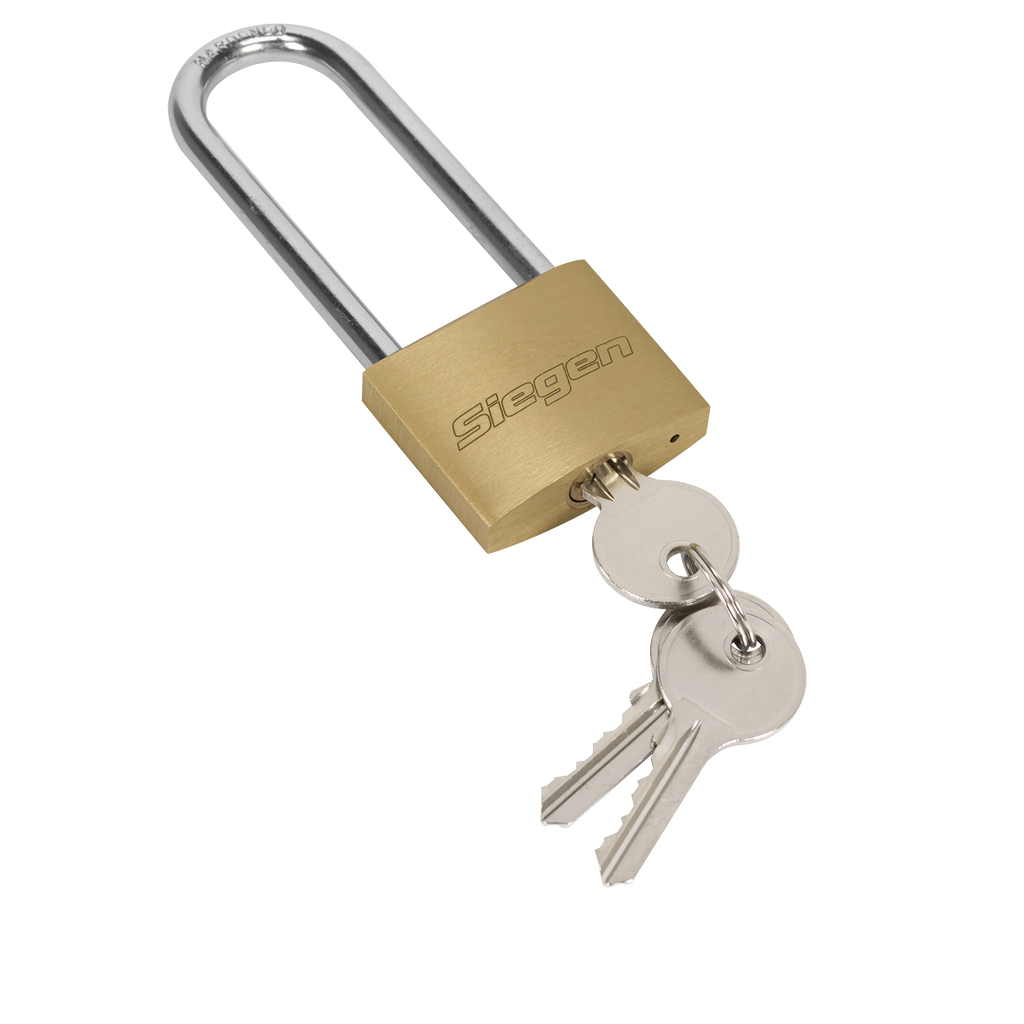 Brass Body Padlock with Brass Cylinder Long Shackle 40mm S0989