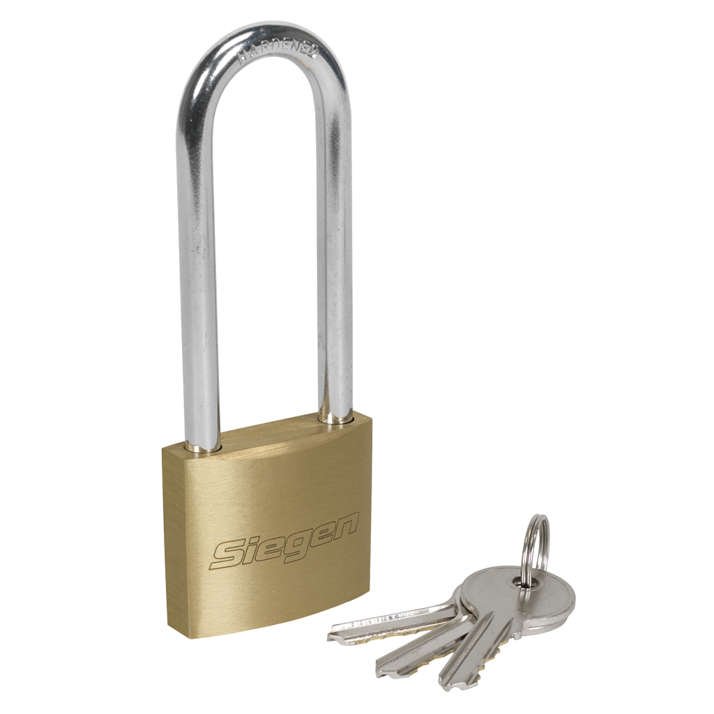 Brass Body Padlock with Brass Cylinder Long Shackle 40mm S0989