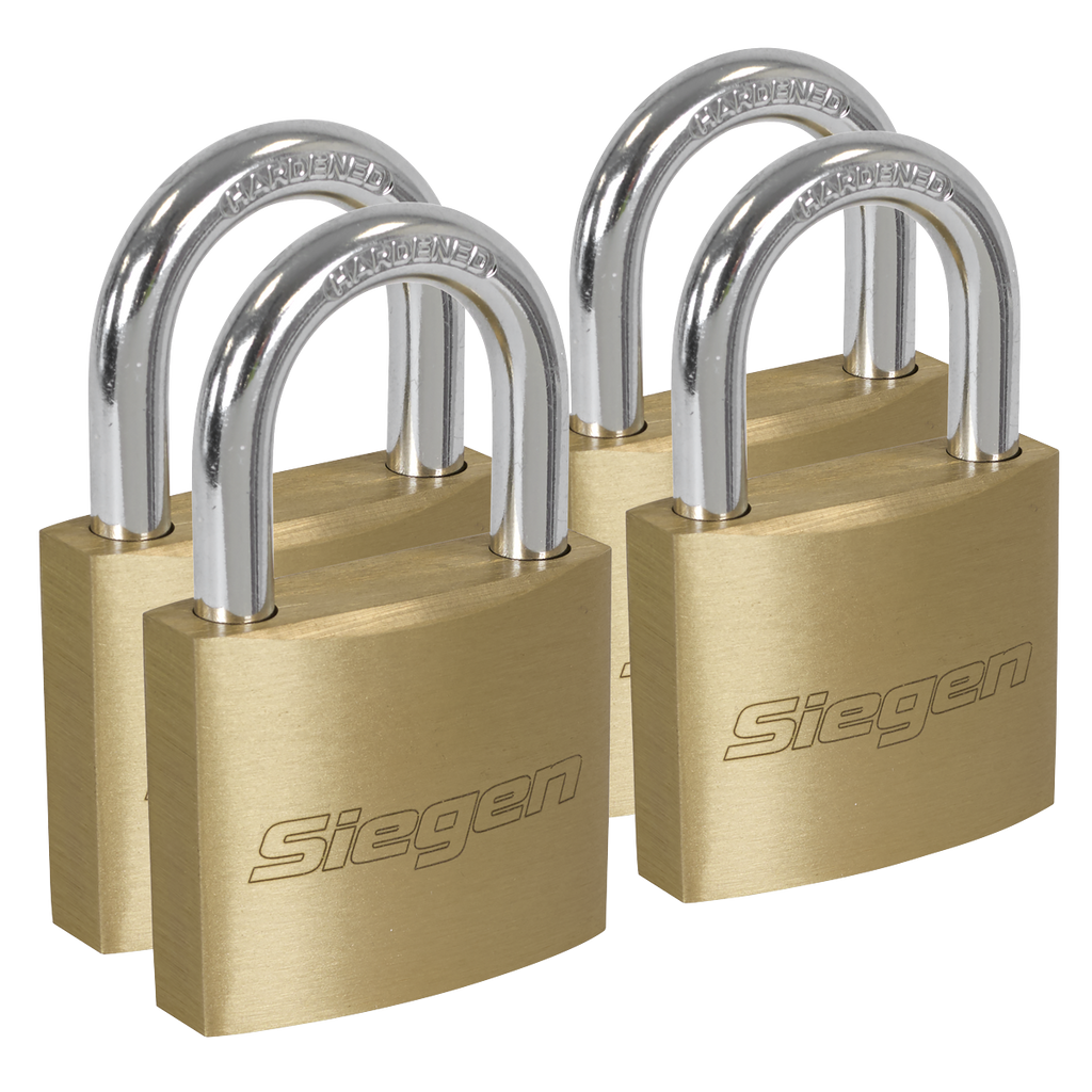 Brass Body Padlock with Brass Cylinder Keyed Alike - Pack of 4 S0992