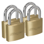 Brass Body Padlock with Brass Cylinder Keyed Alike - Pack of 4 S0992
