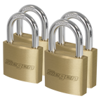 Brass Body Padlock with Brass Cylinder Keyed Alike - Pack of 4 S0992