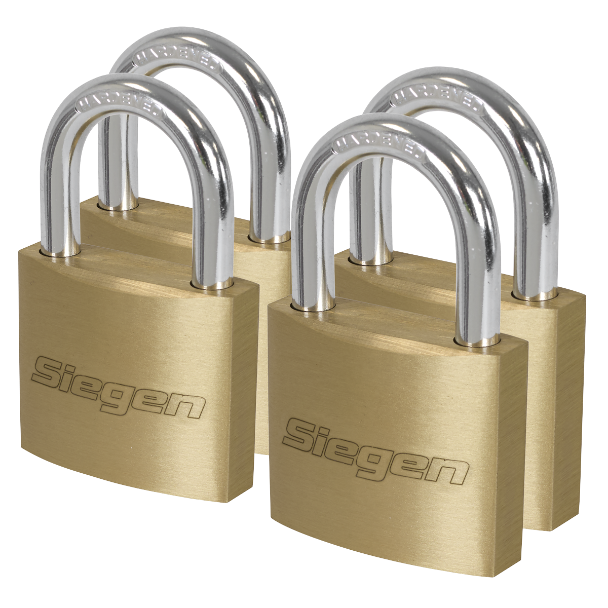 Brass Body Padlock with Brass Cylinder Keyed Alike - Pack of 4 S0992
