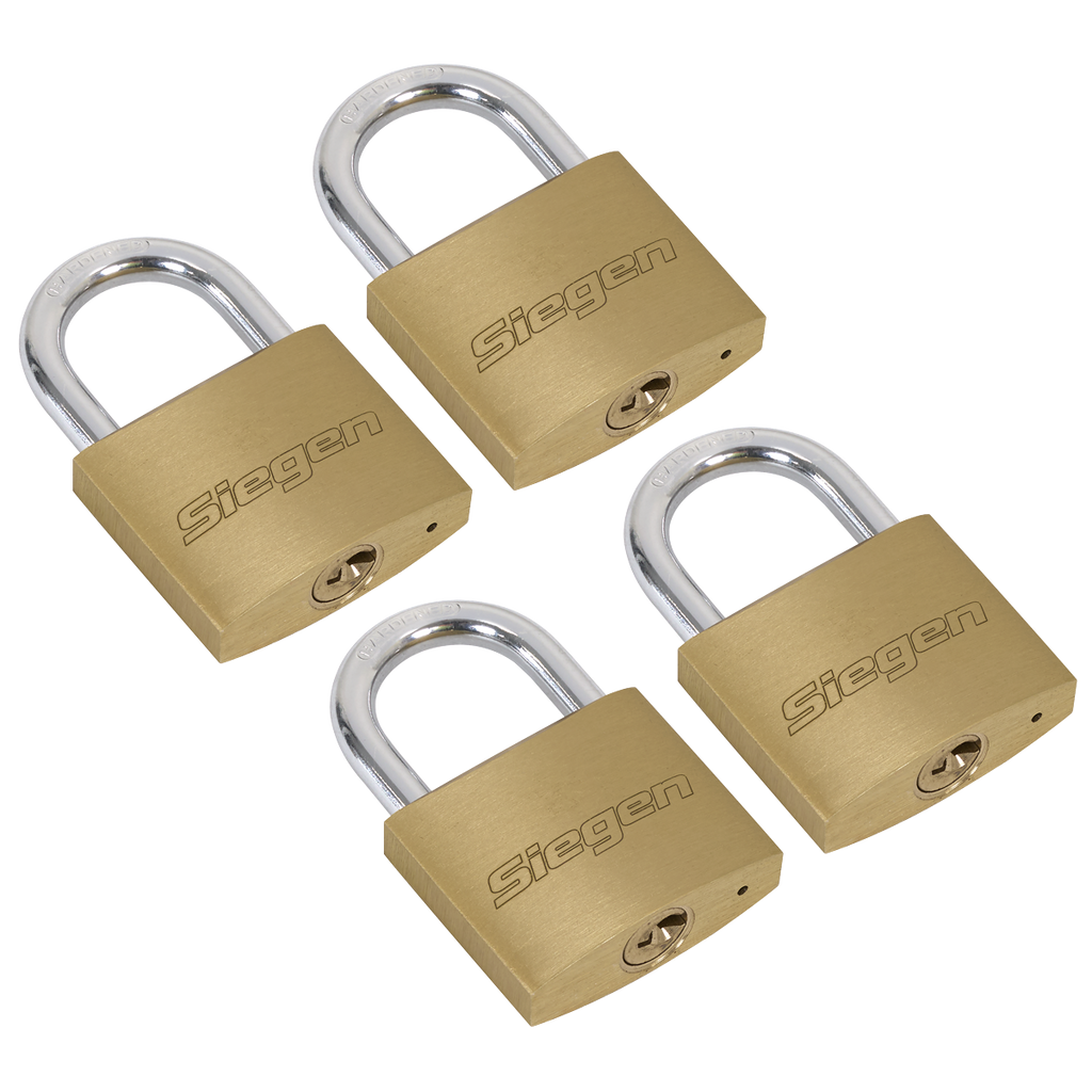 Brass Body Padlock with Brass Cylinder Keyed Alike - Pack of 4 S0992