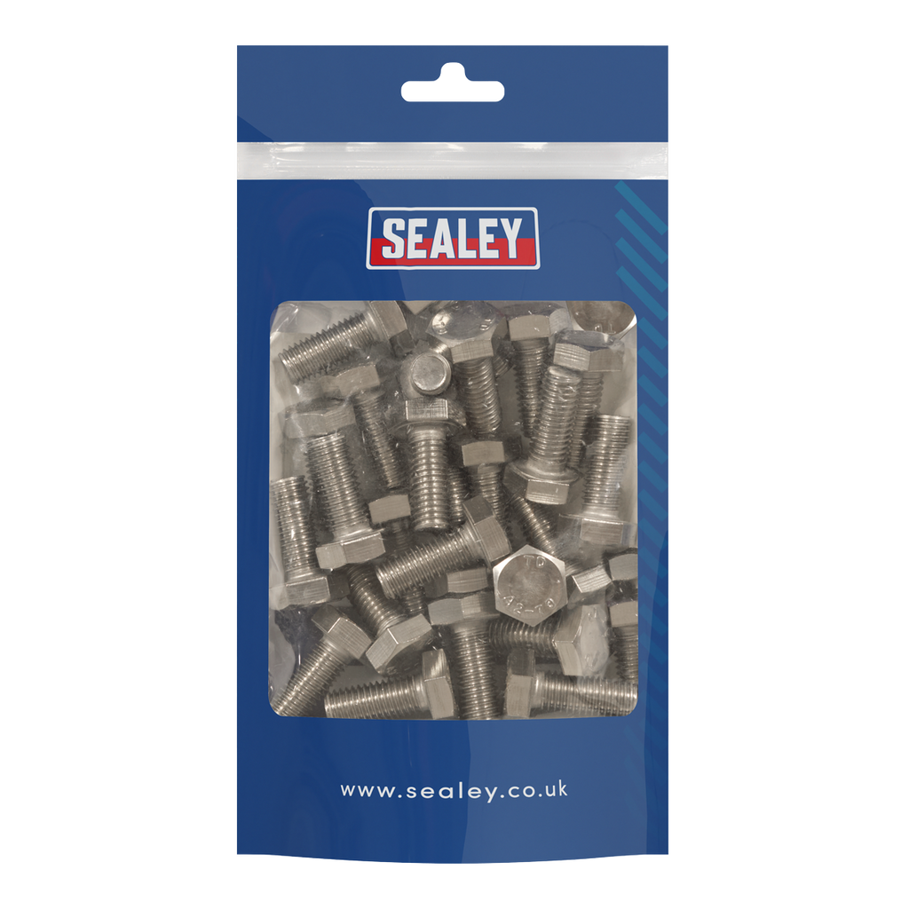 Stainless Steel Hex Head Set Screw M10 X 25 A2, DIN 933 - Pack of 25 S1025
