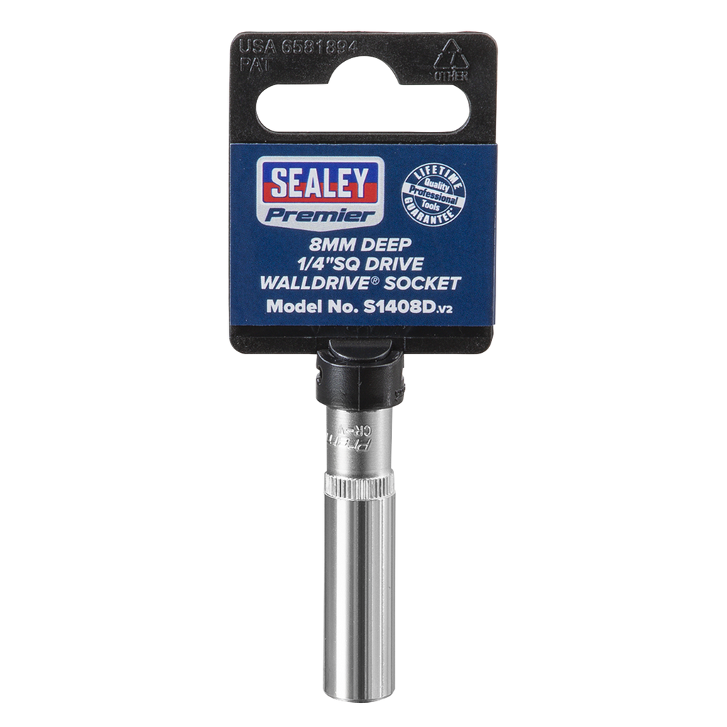 Deep Socket 1/4"Sq Drive 8mm S1408D