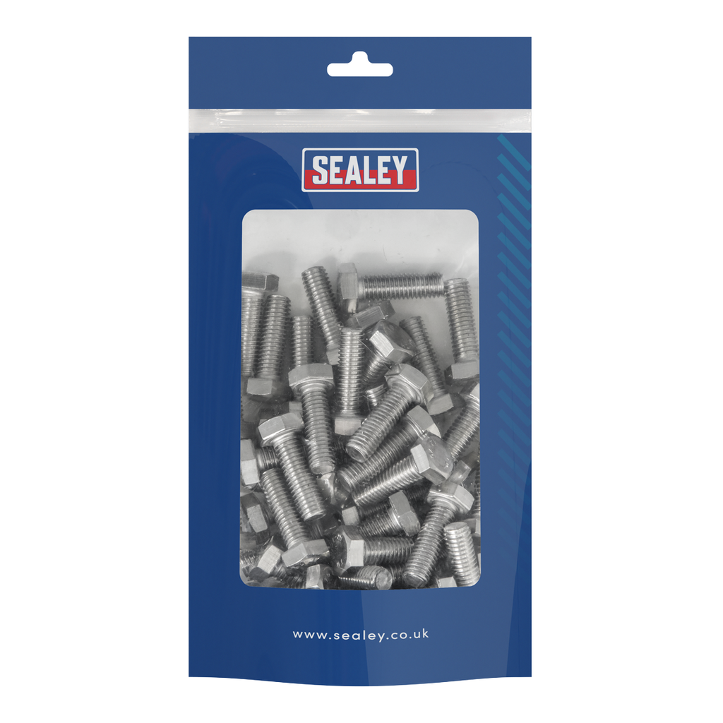 Stainless Steel Hex Head Set Screw DIN 933 - M8 X 25 A2 - Pack of 50 S825S