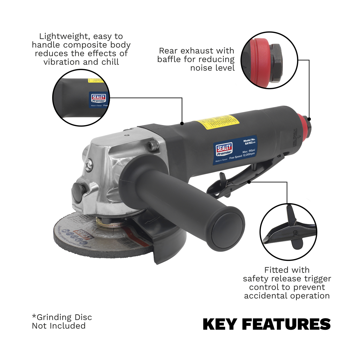 Composite Air Angle Grinder 100mm SA152
