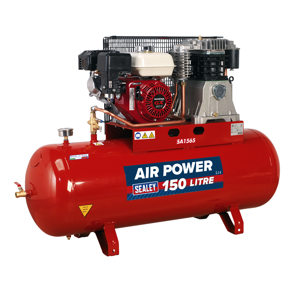 150L Belt Drive Air Compressor with Petrol Engine 6.5hp SA1565