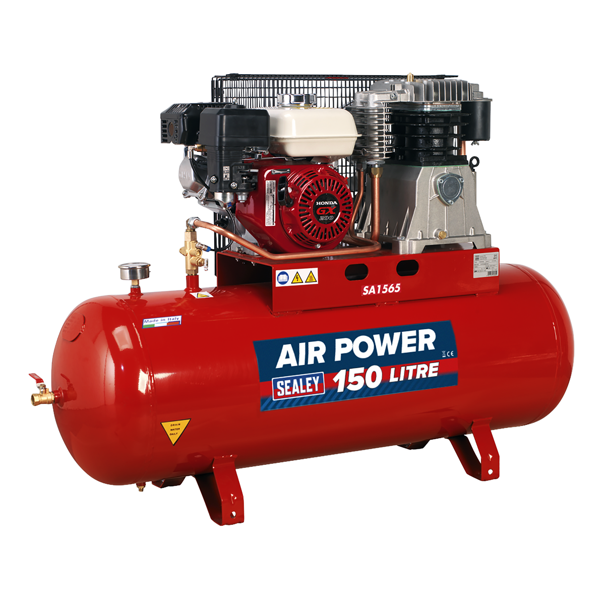 150L Belt Drive Air Compressor with Petrol Engine 6.5hp SA1565