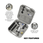 Air Impact Wrench Kit with Sockets 1/2"Sq Drive SA2/TS