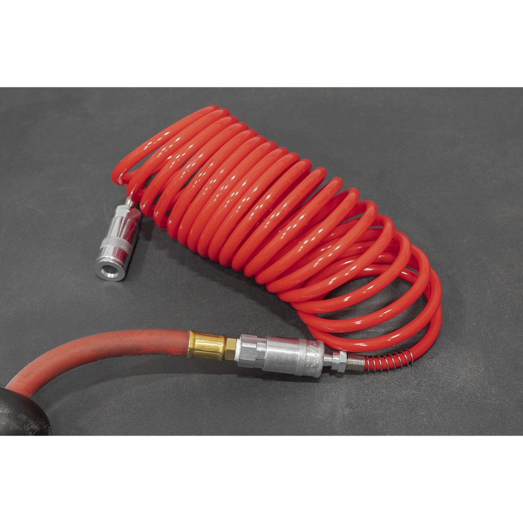 PE Coiled Air Hose with Couplings 5m x 5mm SA305