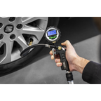 Digital Pistol Grip Tyre Inflator with Clip-On Connector SA332D