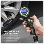 Digital Pistol Grip Tyre Inflator with Clip-On Connector SA332D