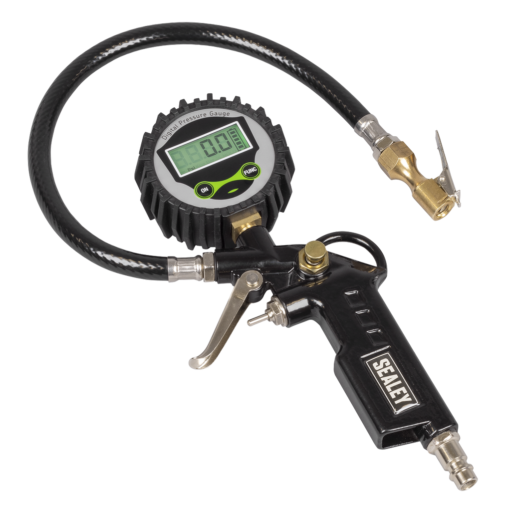 Digital Pistol Grip Tyre Inflator with Clip-On Connector SA332D