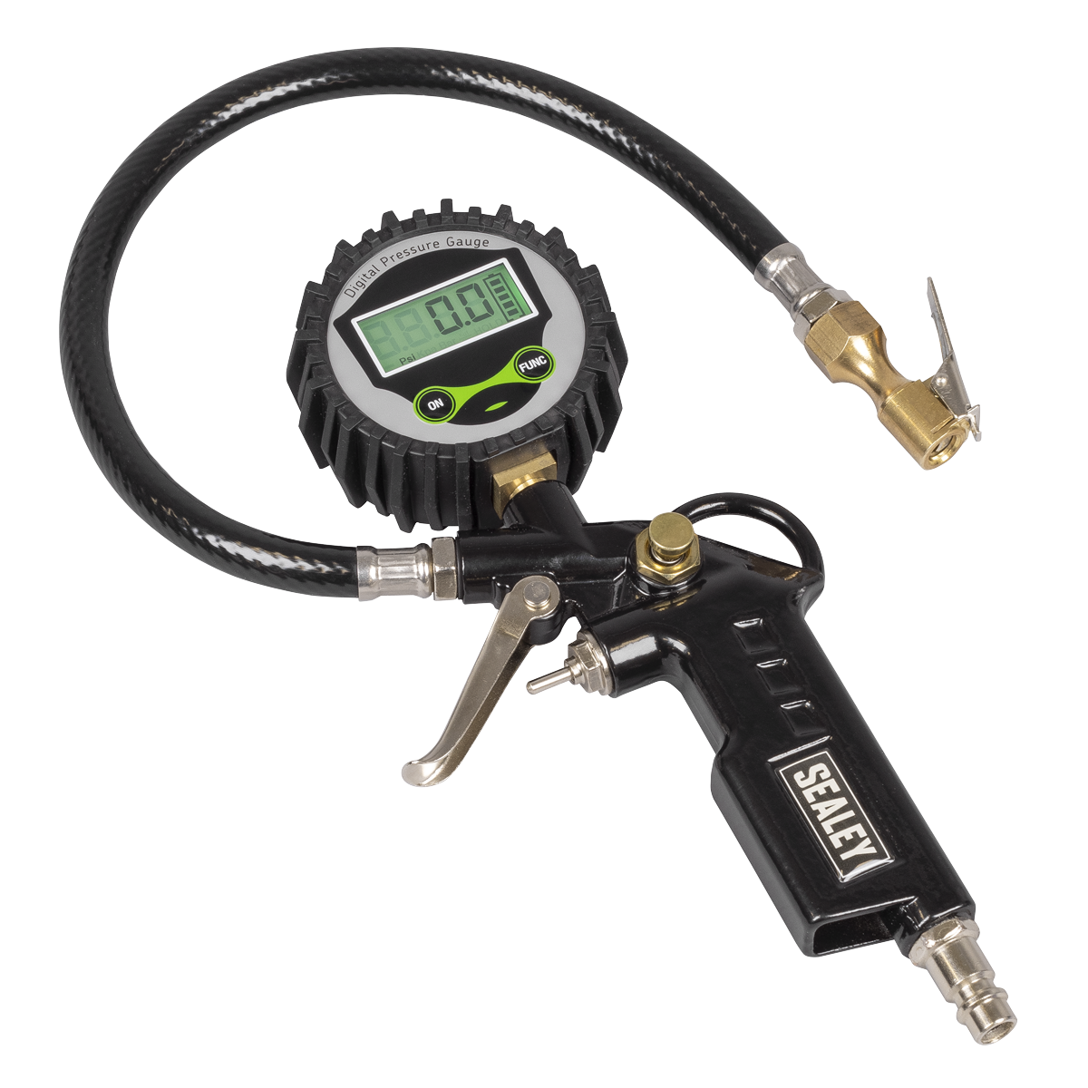 Digital Pistol Grip Tyre Inflator with Clip-On Connector SA332D