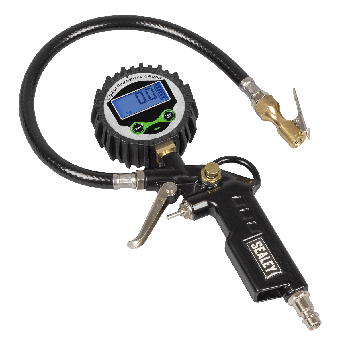 Digital Pistol Grip Tyre Inflator with Clip-On Connector SA332D