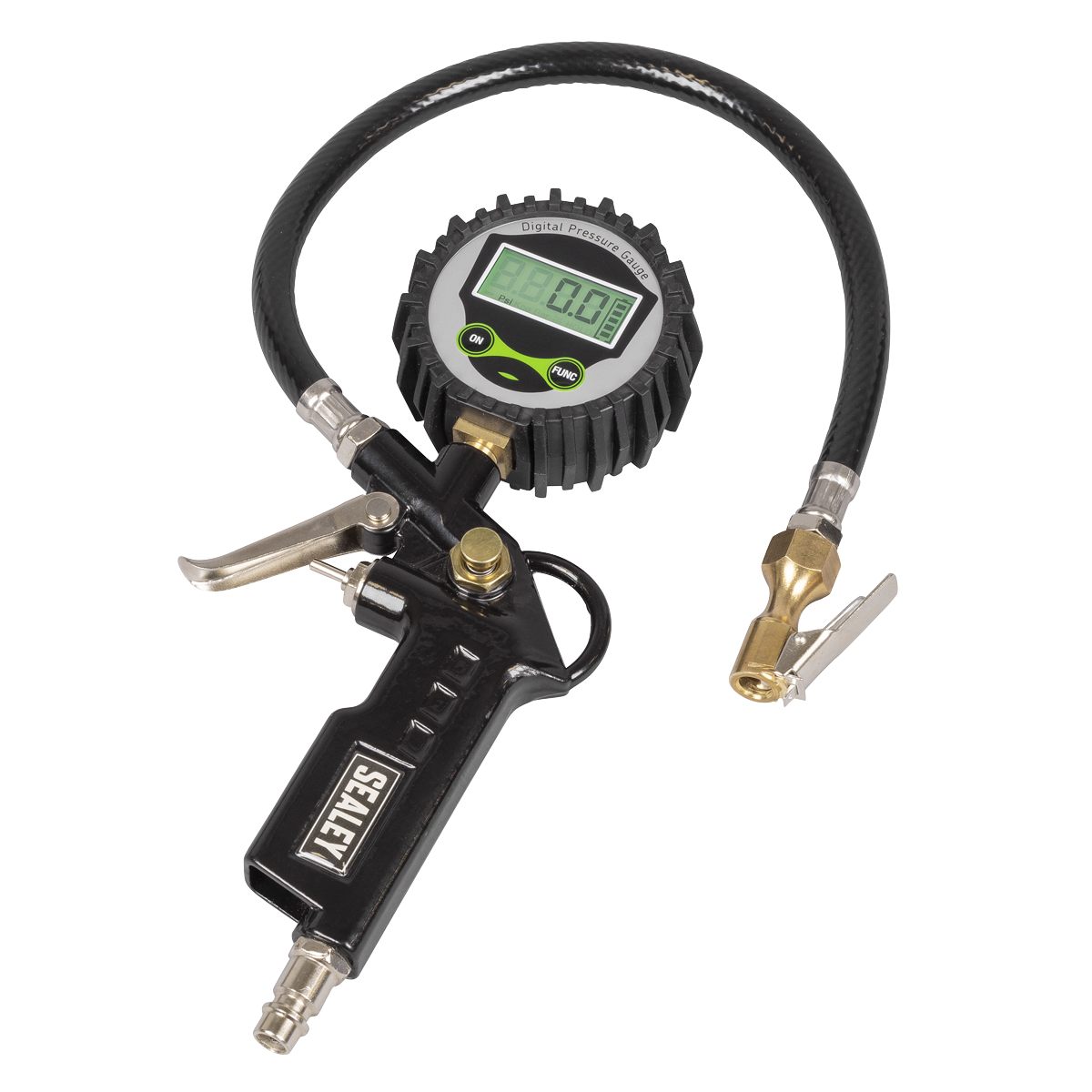 Digital Pistol Grip Tyre Inflator with Clip-On Connector SA332D