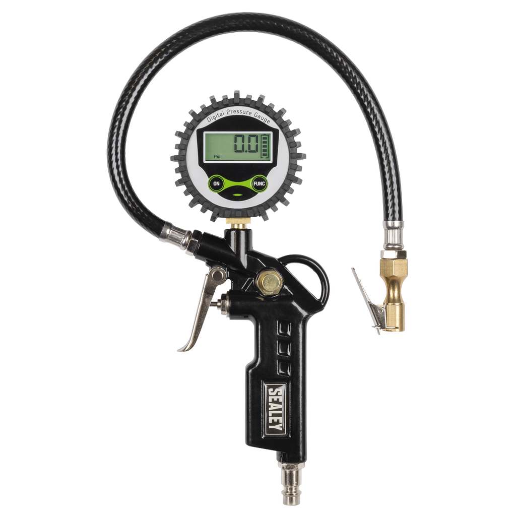 Digital Pistol Grip Tyre Inflator with Clip-On Connector SA332D