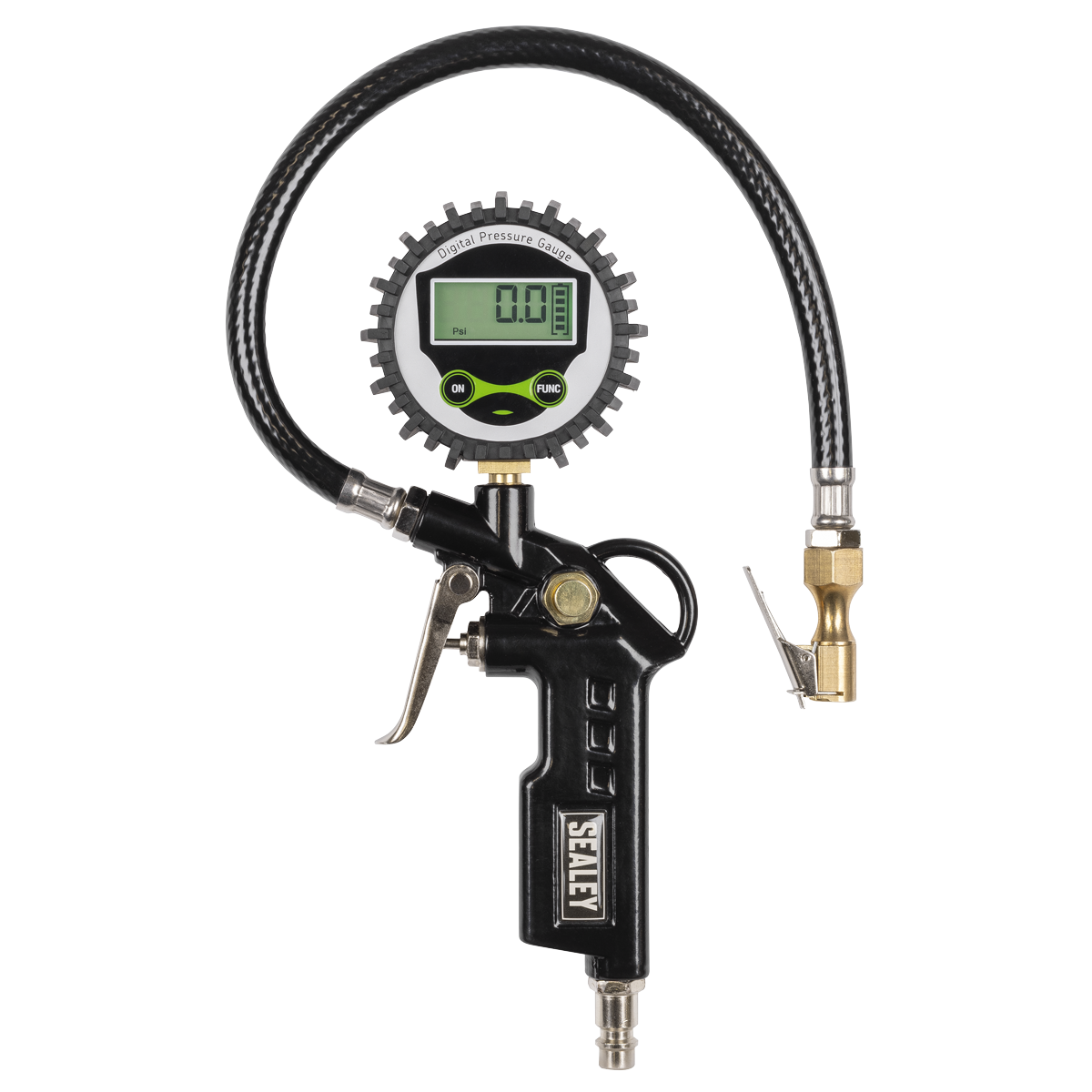 Digital Pistol Grip Tyre Inflator with Clip-On Connector SA332D