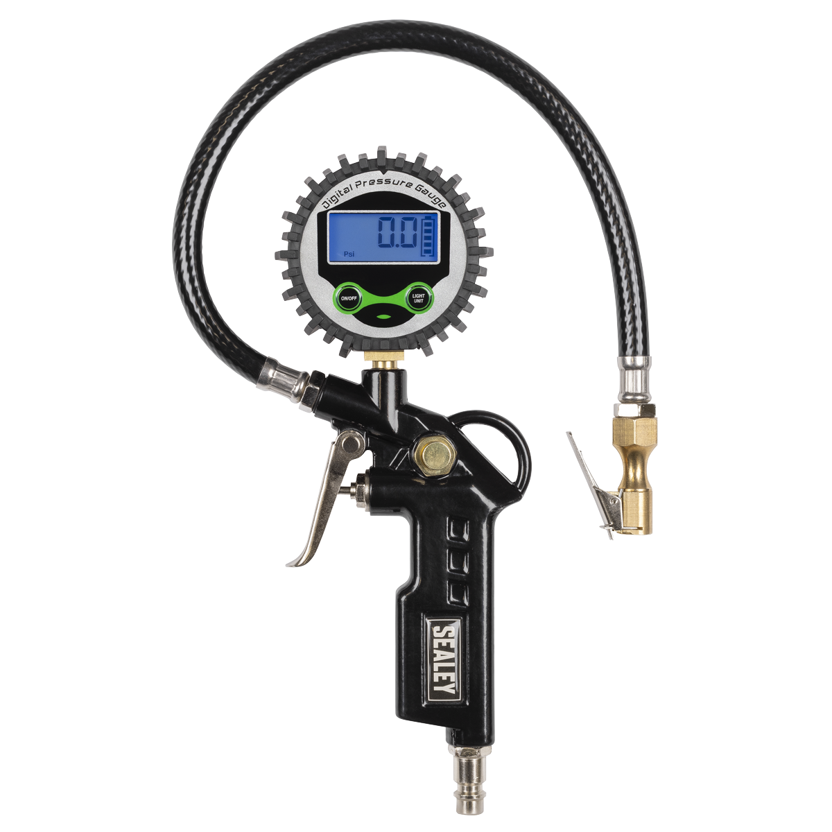 Digital Pistol Grip Tyre Inflator with Clip-On Connector SA332D