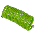 PE Coiled Air Hose with 1/4"BSP Unions 5m x 5mm - Green SA335G