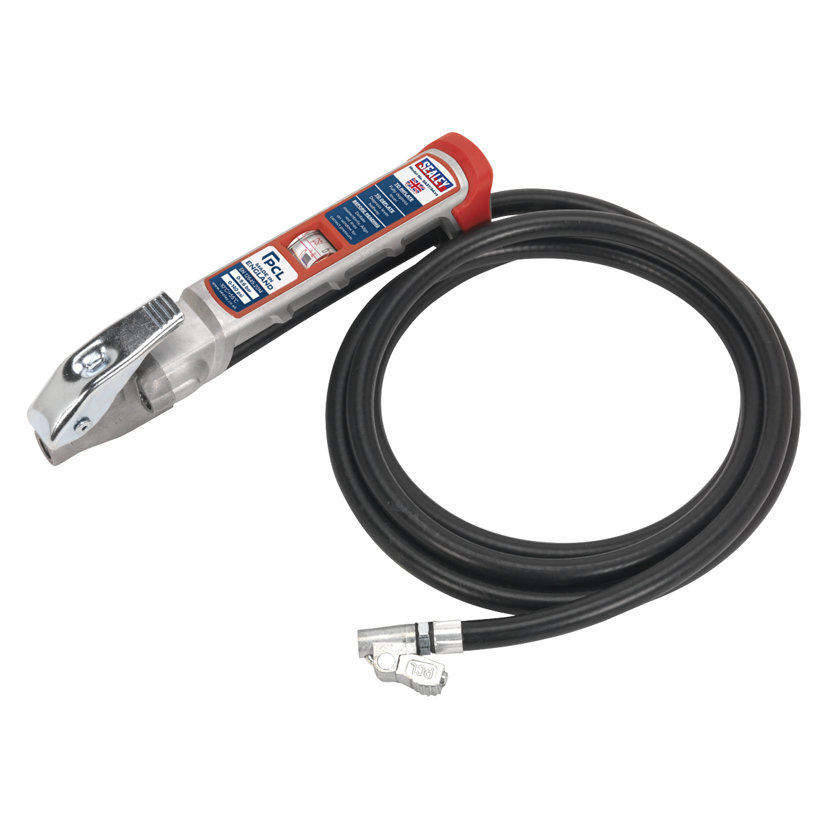 PCL Professional Tyre Inflator with 2.5m Hose & Clip-On Connector SA37/94