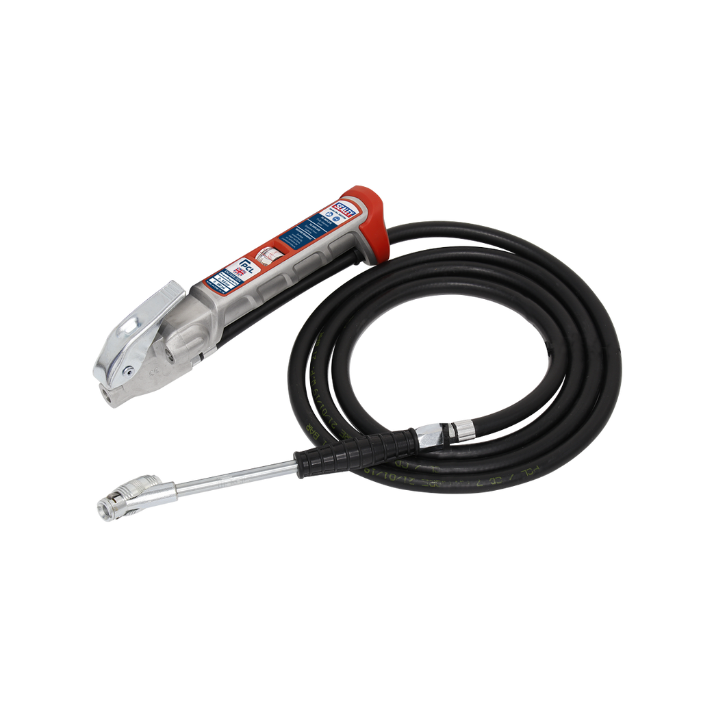 PCL Tyre Inflator with 2.5m Hose & Twin Clip-On Connector SA37/95