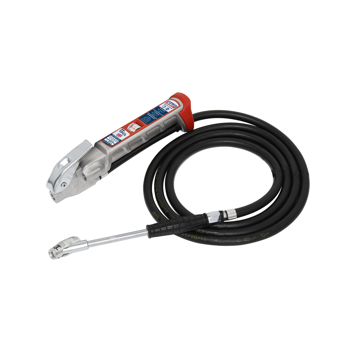 PCL Tyre Inflator with 2.5m Hose & Twin Clip-On Connector SA37/95