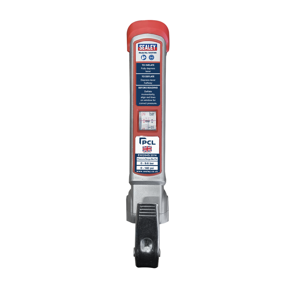 PCL Tyre Inflator with 2.5m Hose & Twin Clip-On Connector SA37/95