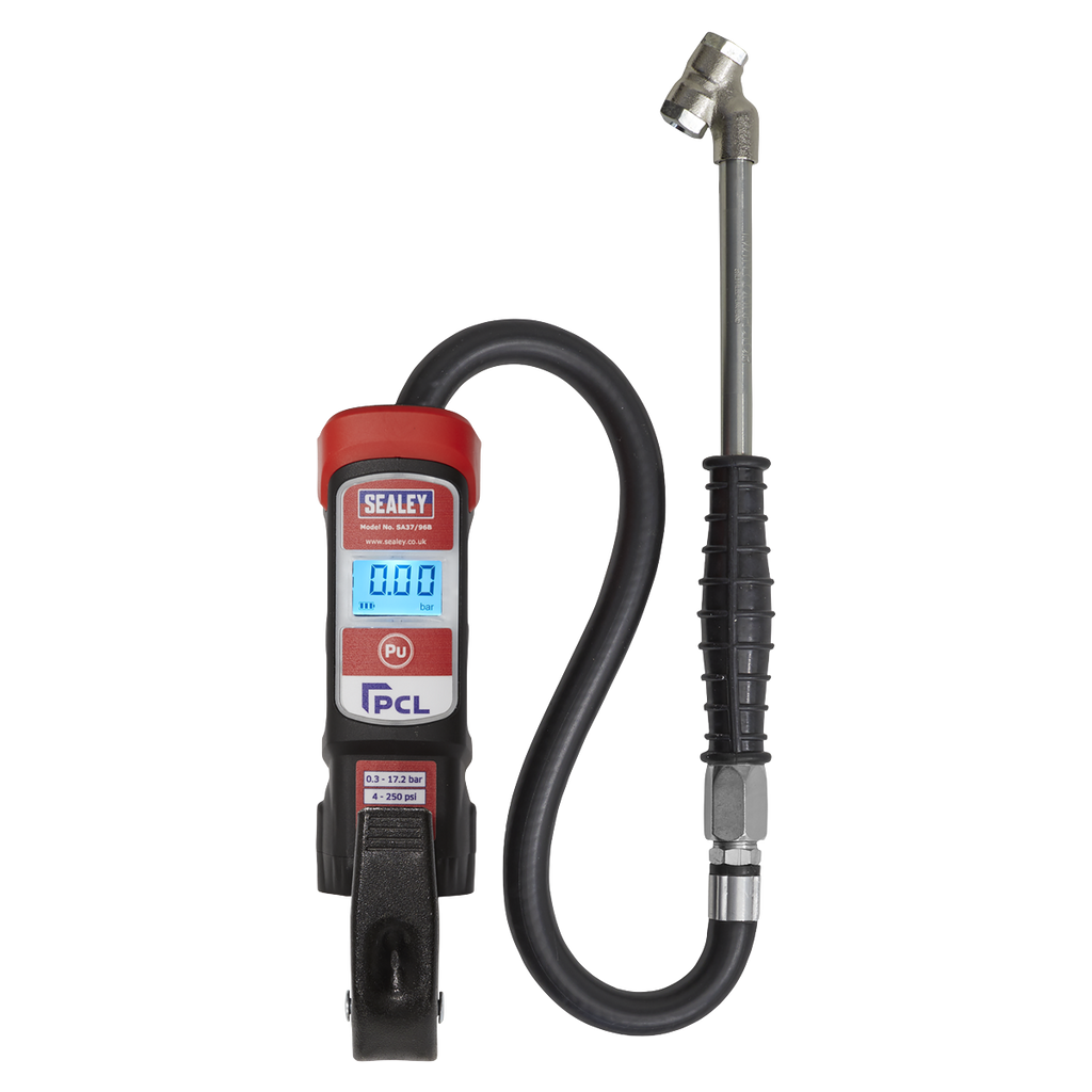 PCL Anodised Digital Tyre Inflator with Twin Push-On Connector SA37/96B