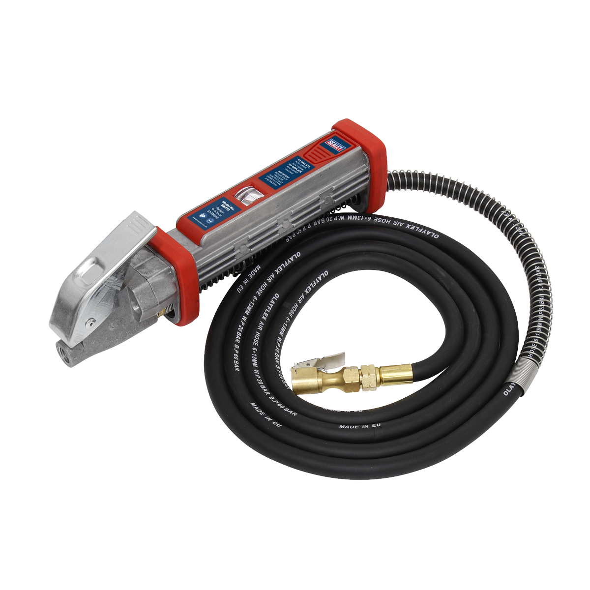 Tyre Inflator with 2.7m Hose & Clip-On Connector SA372