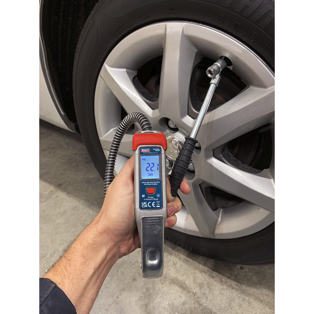 Digital Tyre Inflator with 0.5m Hose & Twin Push-On Connector SA374