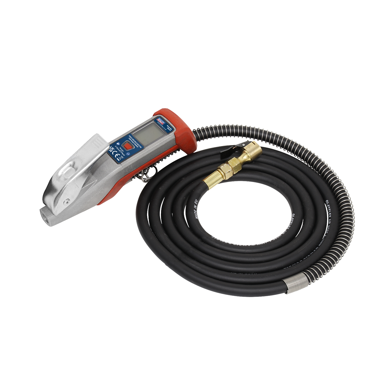 Digital Tyre Inflator with 2.7m Hose & Clip-On Connector SA375