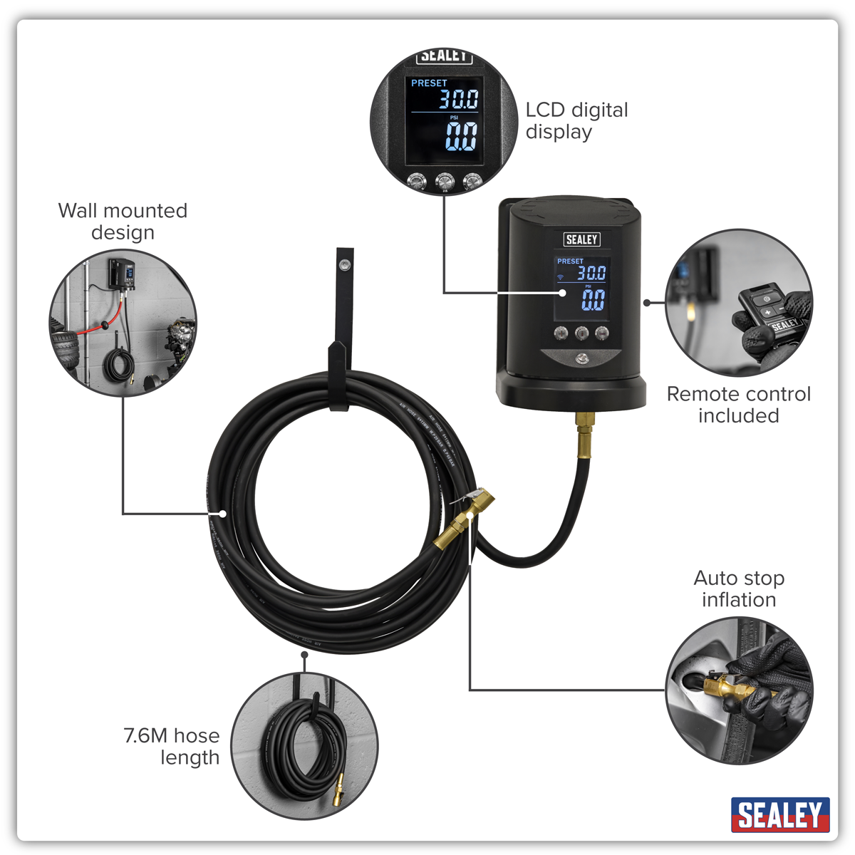 Wall Mounting Digital Tyre Inflator SA450