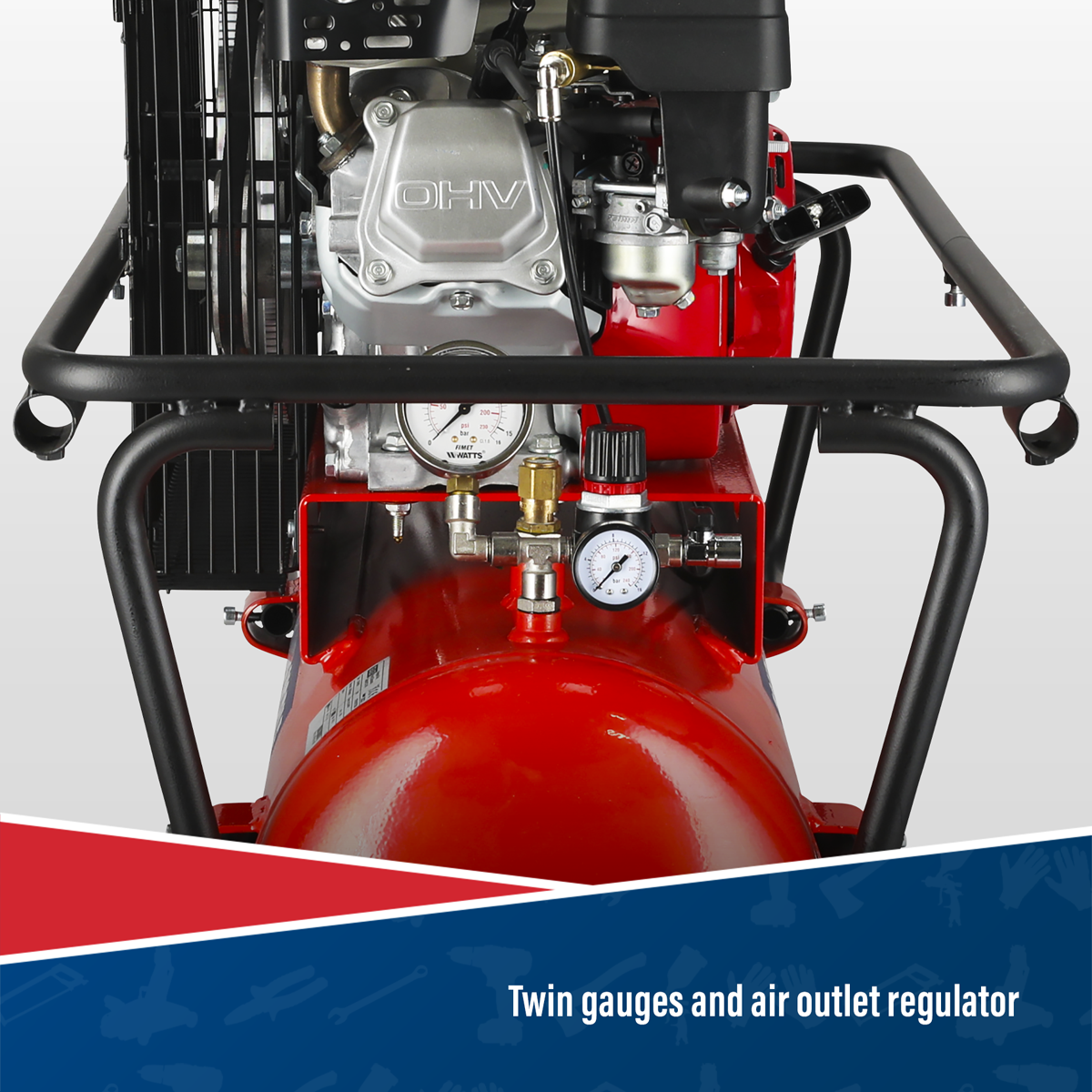 50L Belt Drive Air Compressor with Petrol Engine 5.5hp SA5055