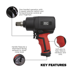 Composite Twin Hammer Air Impact Wrench 3/4"Sq Drive GSA6004