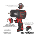 Twin Hammer Composite Air Impact Wrench 1/2"Sq Drive SA6006
